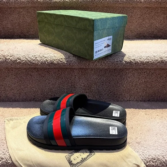 Gucci | Shoes | Gucci Mens Slide Sandal With Web Size 2  display picture 1
